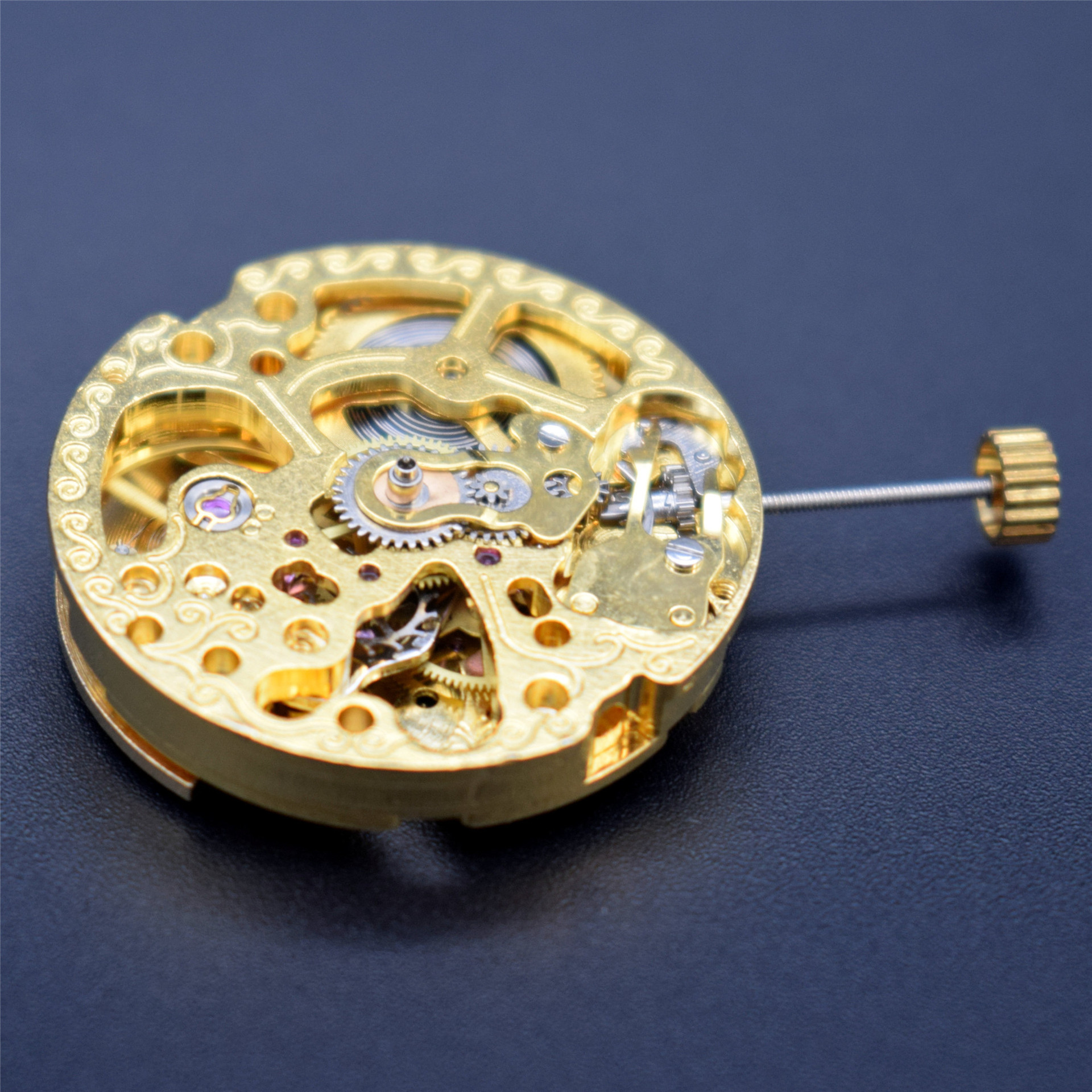 厂家直销全自动机械表镂空金色机芯手表配件 - 工艺品批发网