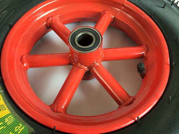 厂家直销300-8充气轮手推车老虎车轮子14寸橡胶充气轮静音轮