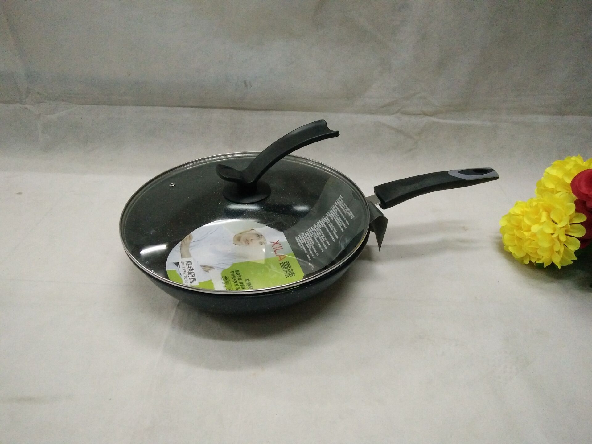 韩式麦饭石富硒养生不粘炒锅 礼品会销无烟