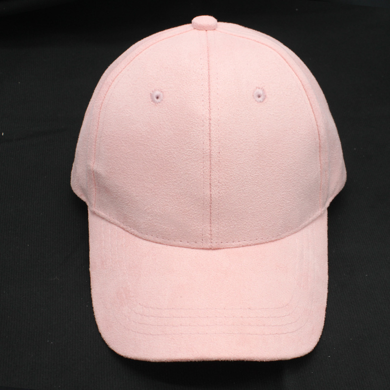 韩版糖果色光板麂皮绒帽子 马卡龙光身棒球帽 男女纯色鸭舌帽批发