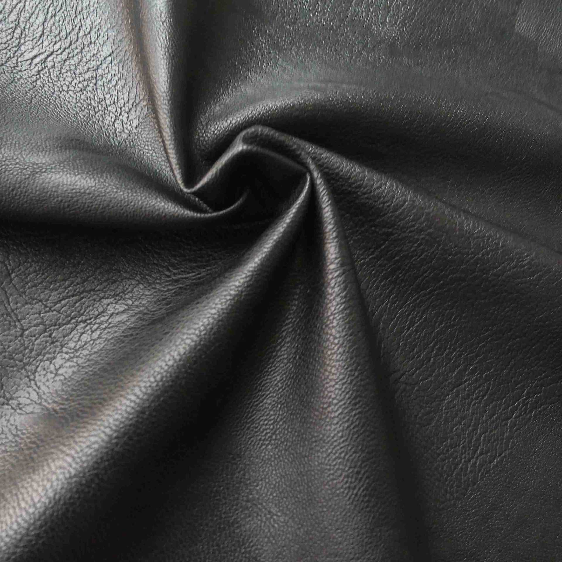 厂家供应 pu人造革 粗犷纹路 粘胶底 时尚夹克外套 pu皮面料