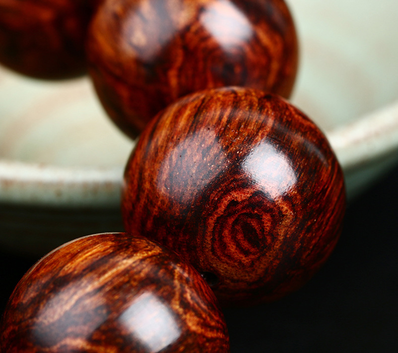 善成 正宗海南黄花梨手串 鬼脸对眼海黄佛珠2.5男士 孤品一物一拍