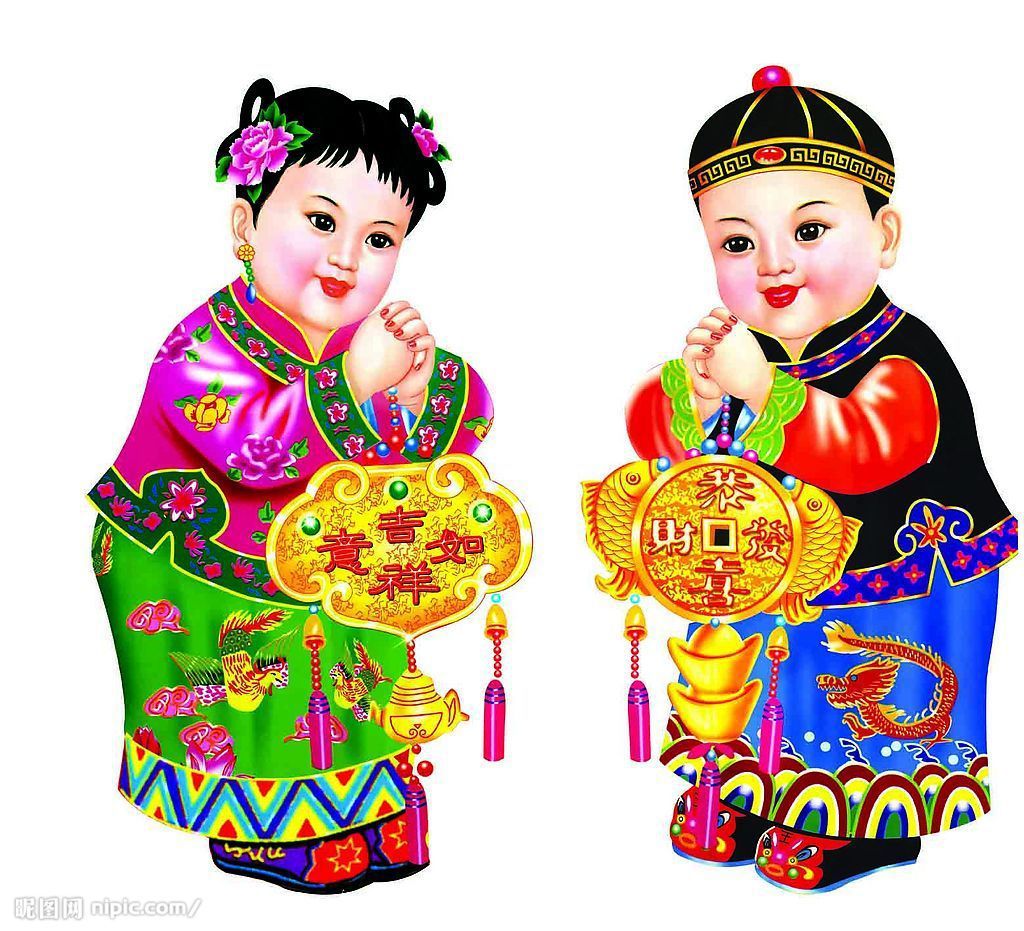 厂家订做金童女玉门画门贴节庆装饰用品 门