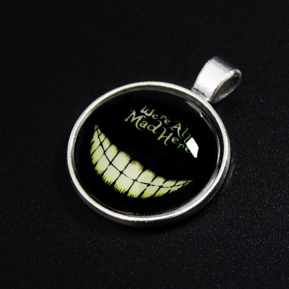 恶魔的微笑吊坠 欧美时光宝石项链 夜光荧光项饰 义乌厂家直供