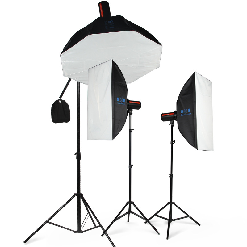 金鹰fx400 400w摄影灯影室灯摄影棚 横臂三灯套 人像电商产品拍摄