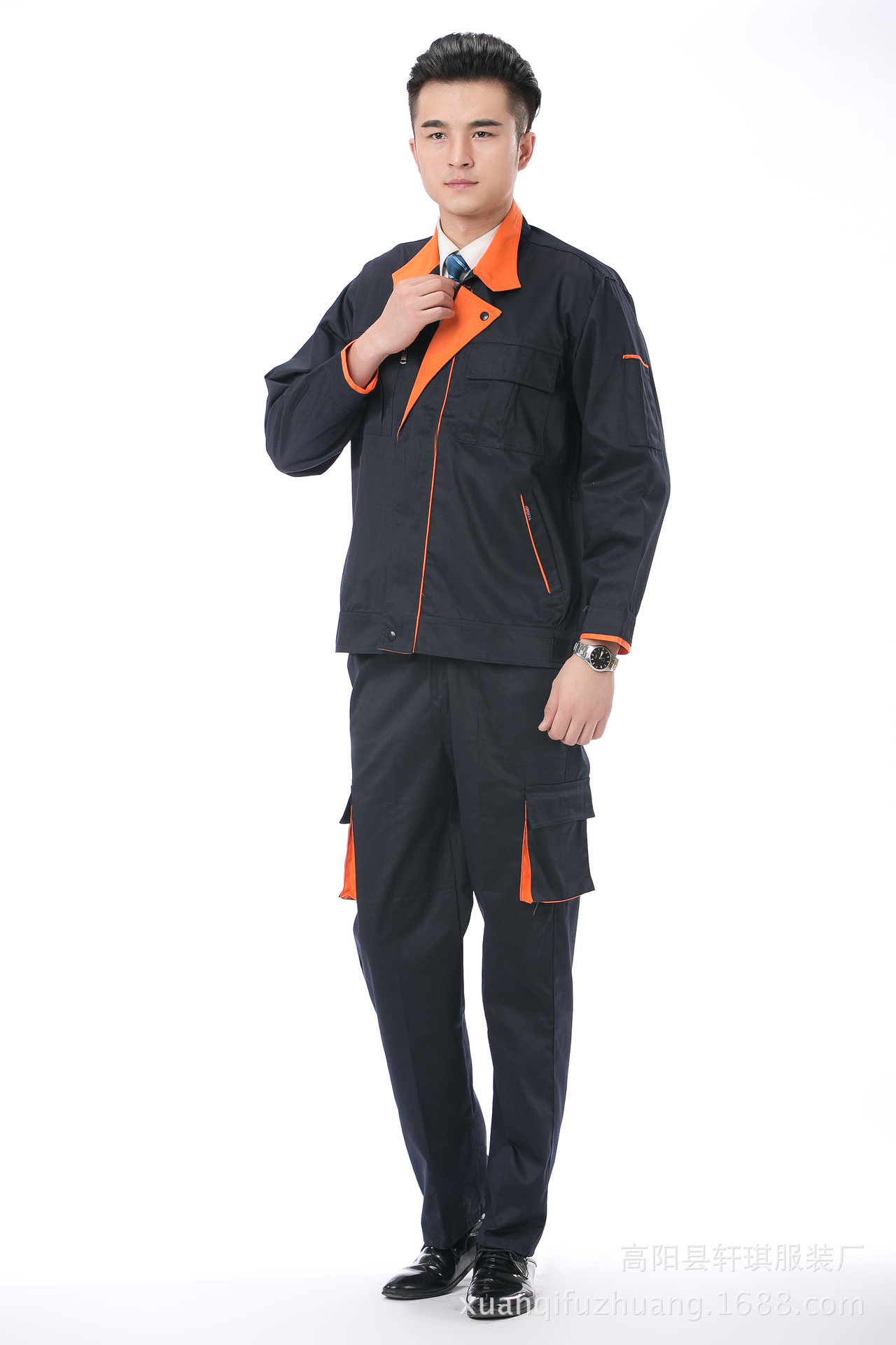 高阳县轩琪服装厂 供应信息 成人袜 春秋季长袖工作服套装男汽修工装