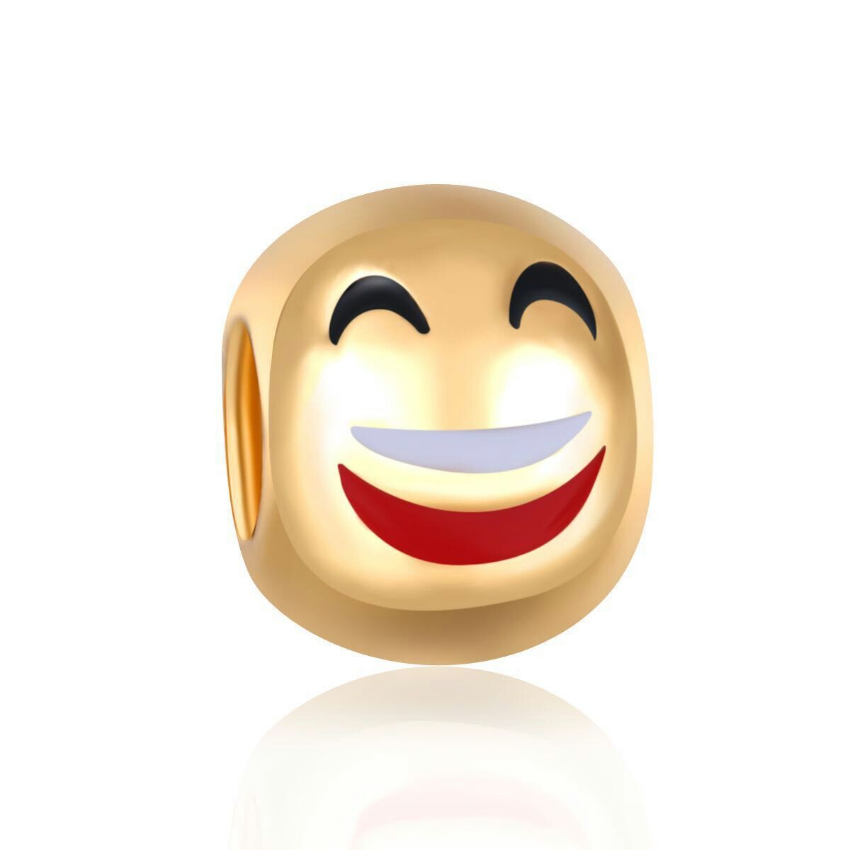 emoji手链义乌流行饰品出口厂家开心大笑表情手链散珠 金色珠子