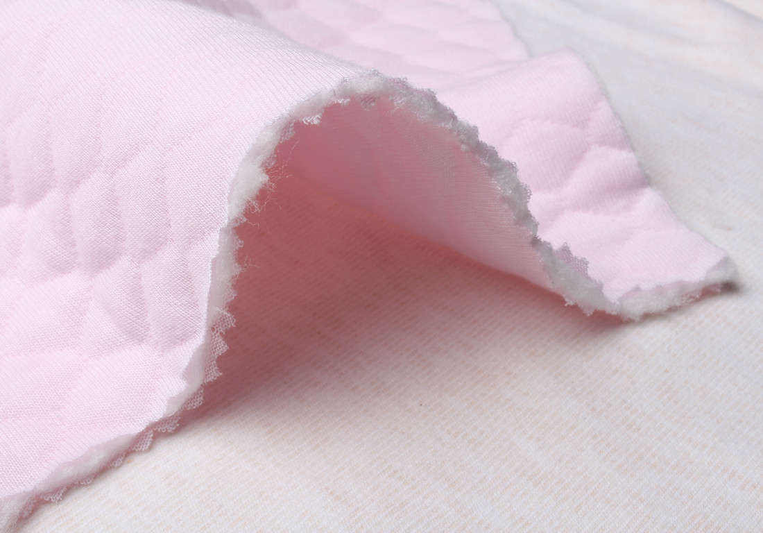 全棉针织提花空气层夹棉保暖内衣面料 空气棉 婴儿布料