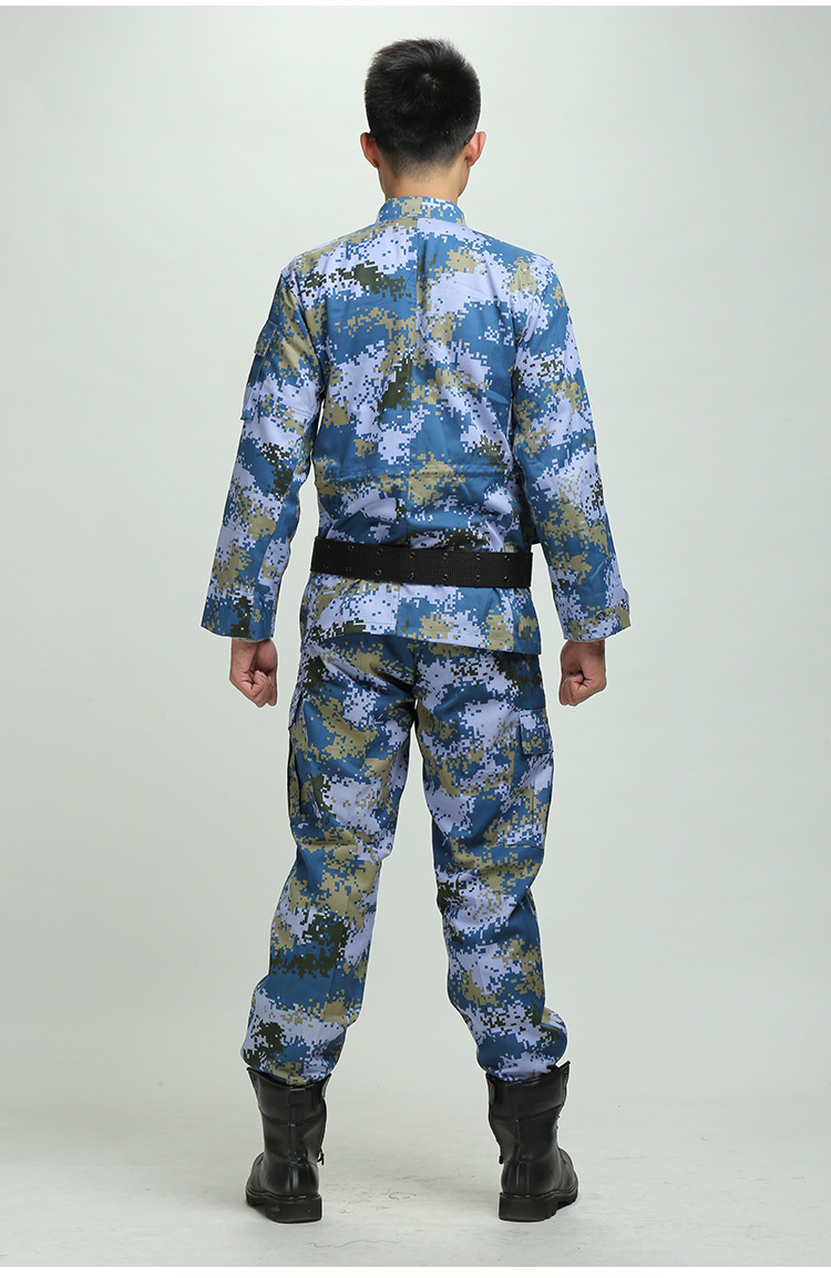 厂家批发海洋迷彩作训服男特种兵海洋迷彩训练服 迷彩军训服