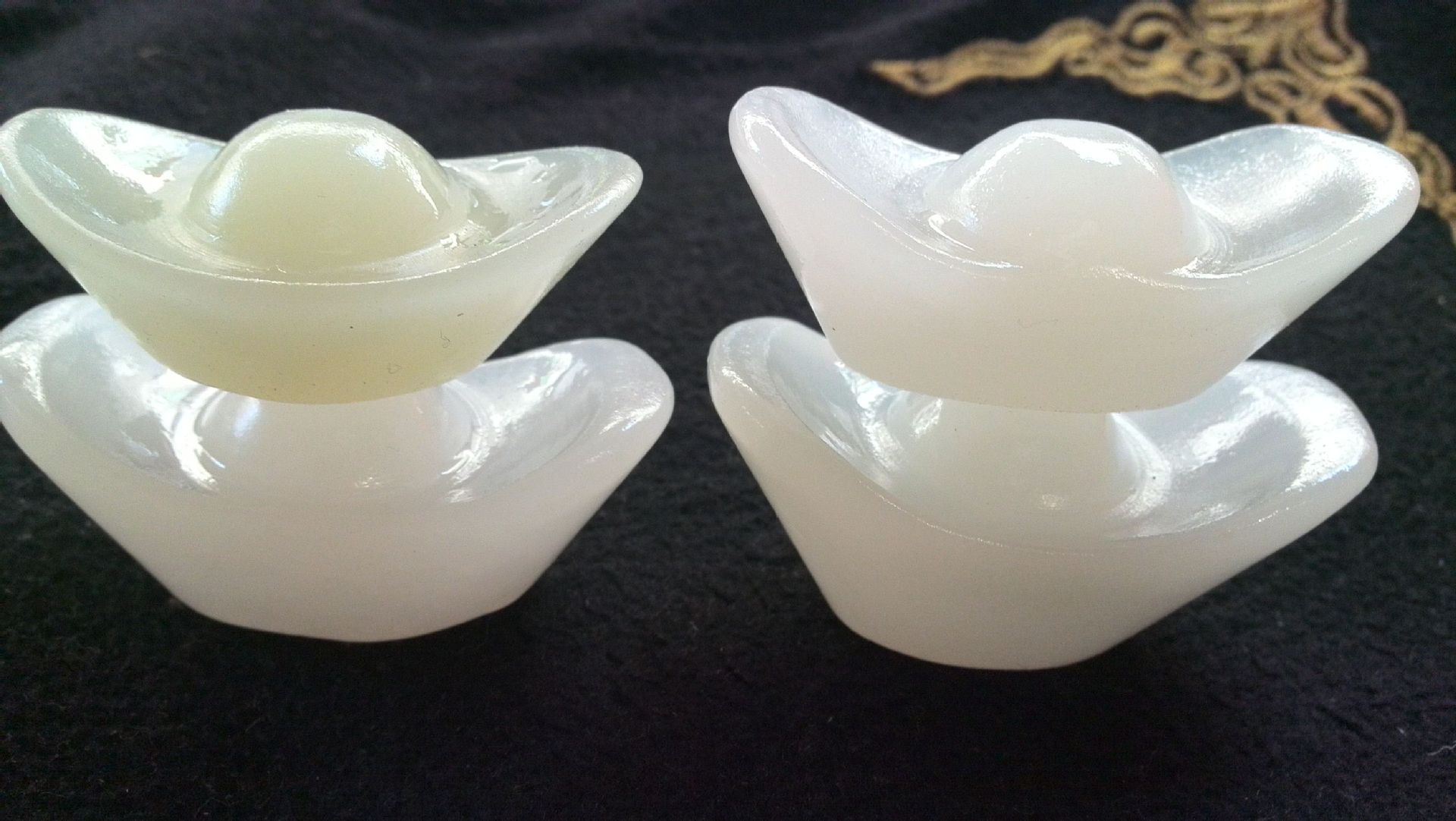 玉玲珑 阿富汗玉摆件元宝 招财进宝 玉石元宝