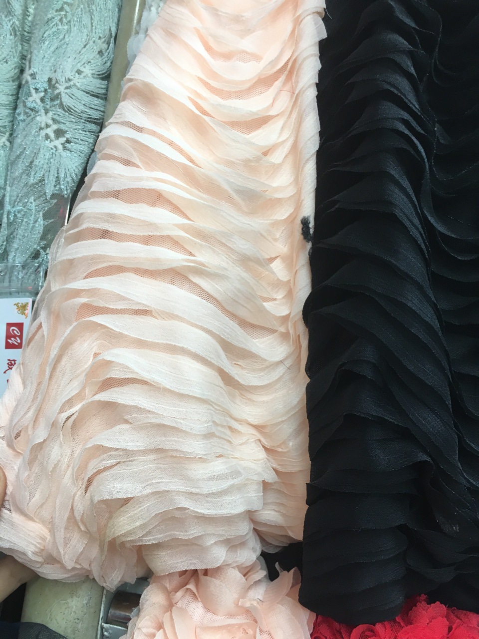 网布千层雪纺刺绣面料手工diy服装礼服布