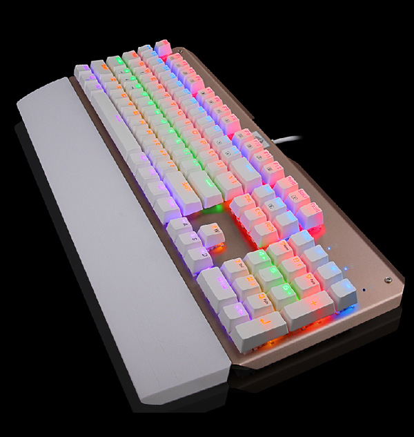 红龙机械领袖k8s 跑马灯网吧游戏键盘104青轴无冲金属 英雄联盟