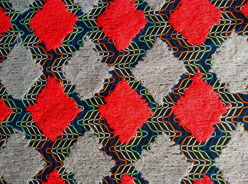 菱形电脑绣花面料 秋冬款时尚服装旗袍面料 绍兴面料