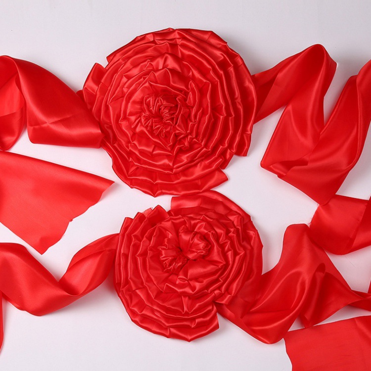 剪彩大红花球颁奖大花球奠基揭牌红绣球婚车新车大红花绸布光荣花