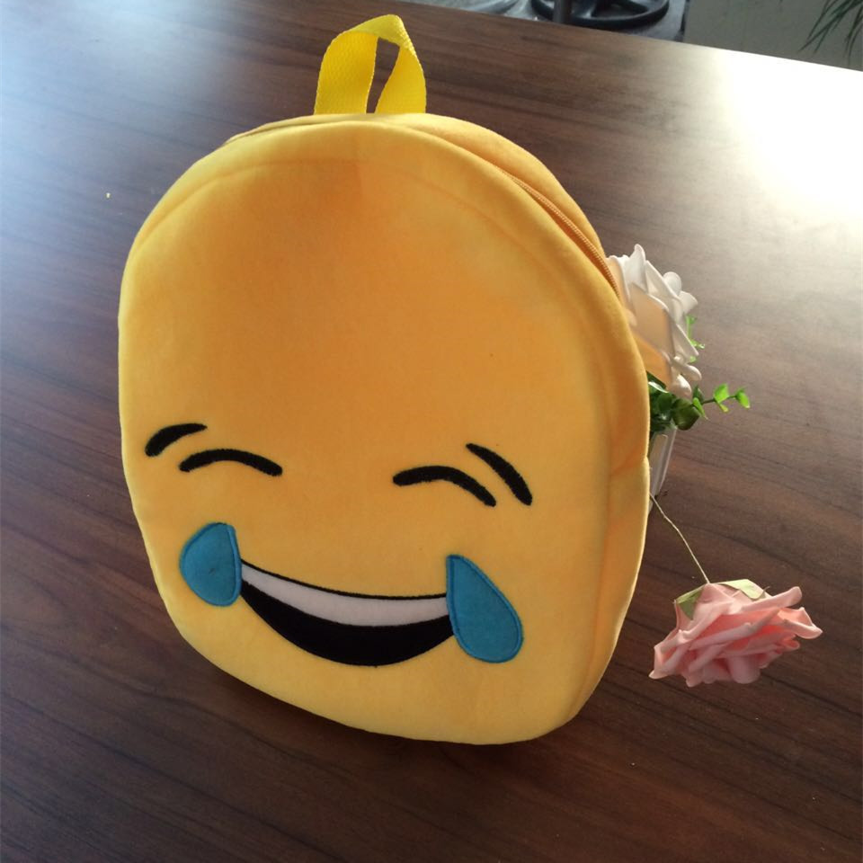 qq表情emoji搞怪儿童背包 男女可爱时尚幼儿园学生双肩.