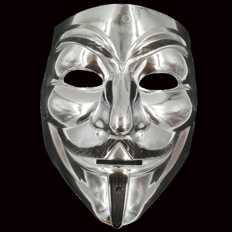 万圣节化装舞会恐怖面具 黑客面具成人男鬼舞步怪客v字仇杀队面具