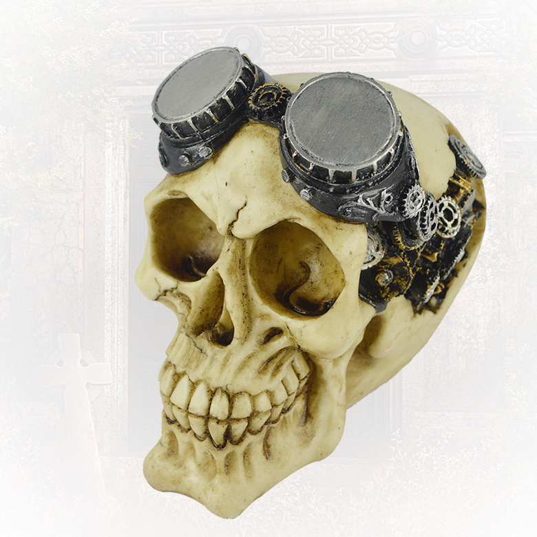 万圣节酒吧ktv密室逃脱道具护目镜头骨机械工程师造型骷髅头