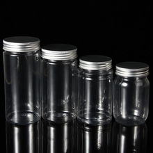 厂家供应食品级密封罐 PET包装瓶透明塑料瓶 铝盖花茶罐 透明圆瓶