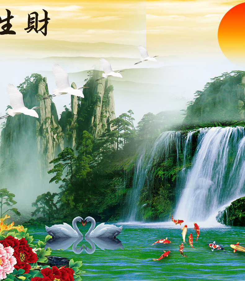 厂家批发一件代发新款财运亨通5d钻石画十