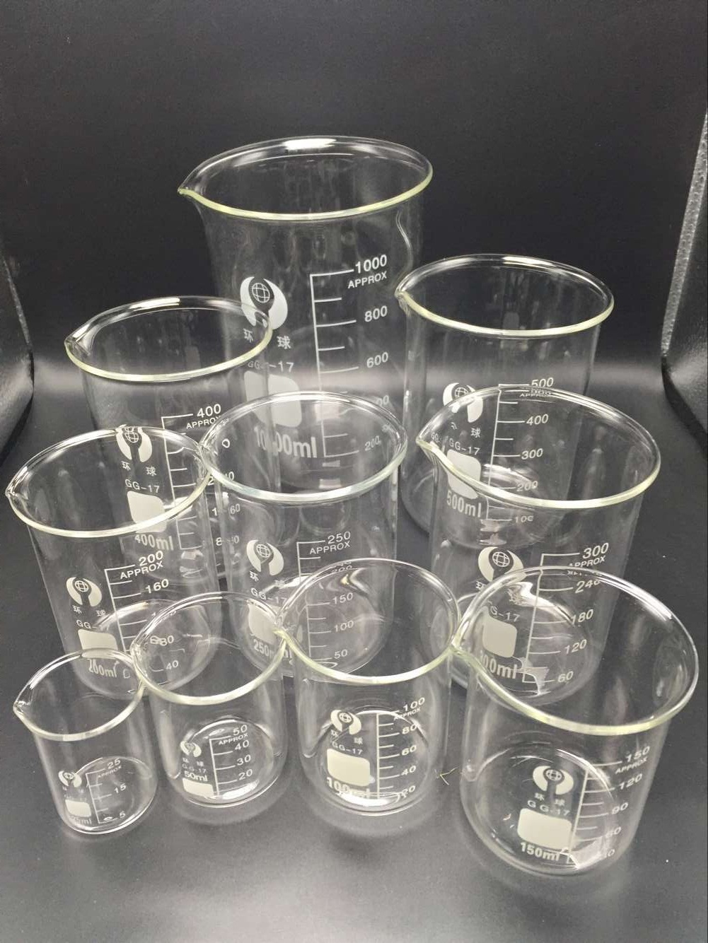 低型 高硼硅 玻璃烧杯1000ml 耐高温 量杯烧杯 玻璃化学耗材 批发