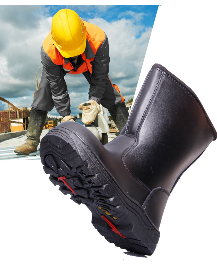 高帮劳保鞋男劳保靴子钢包头防砸防刺穿防护工作单棉靴高筒油田靴