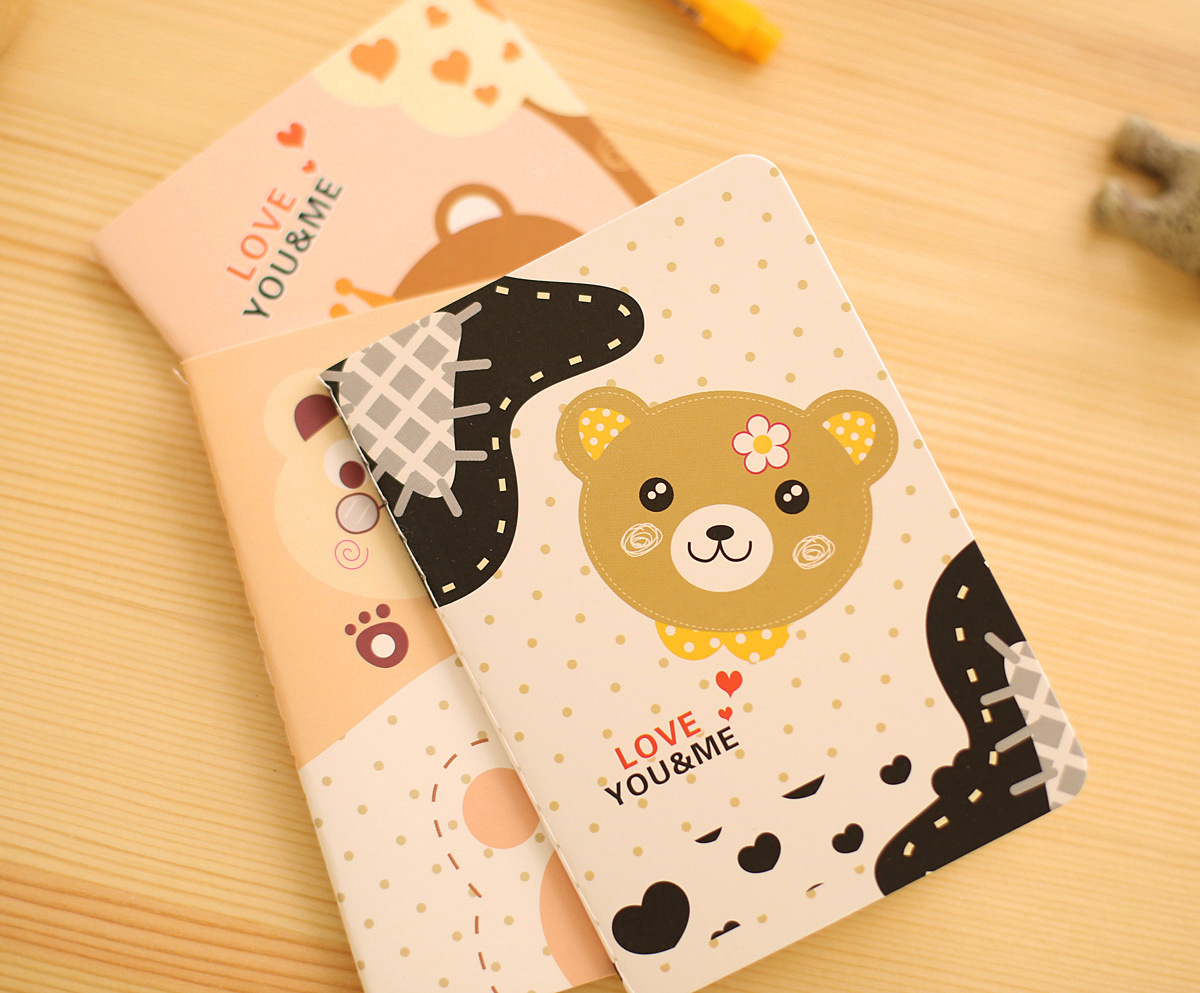 f010-10小熊头像记事本批发 卡通动物小本韩版学生文具奖品