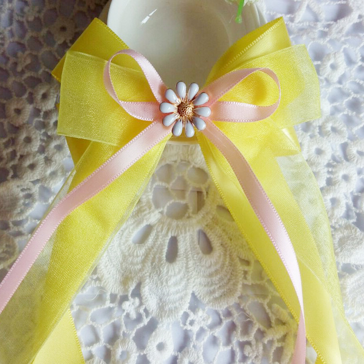 韩版头饰发饰 双层蝴蝶结飘带顶夹 儿童飘带仙女头饰发圈顶夹