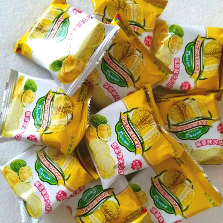 越南进口零食批发 旭柔香榴莲夹心饼干 165克 休闲食品 优质小吃