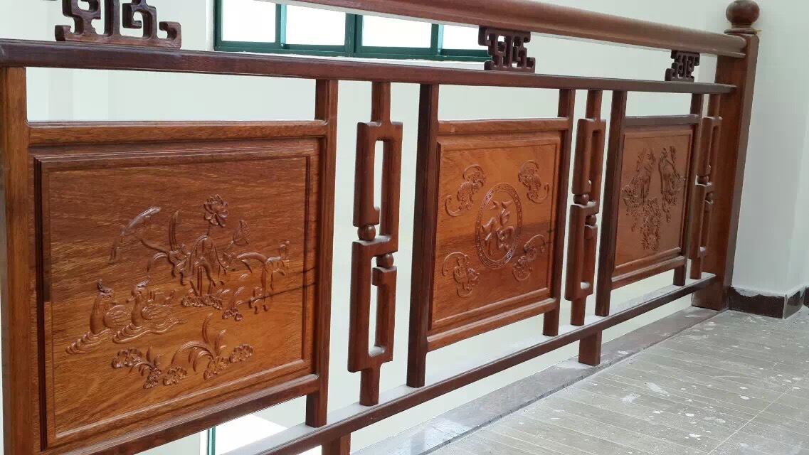 实木楼梯扶手菠萝格复式护栏 阳台栏杆厂家直销价格优惠欢迎定购