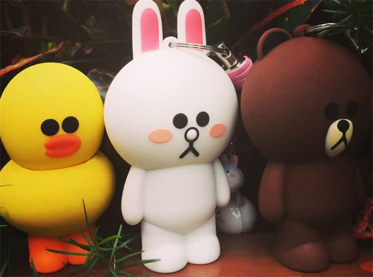 韩国爆款line布朗熊移动电源小巧便携卡通可爱可妮兔莎莉鸭充电宝