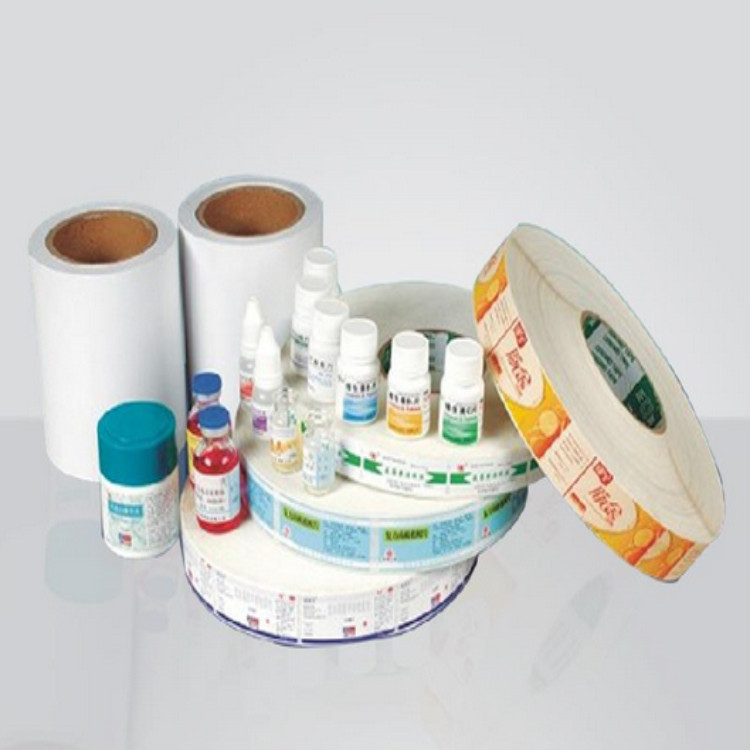 医药保健品瓶贴不干胶标签厂家定做卷筒铜版纸亮银龙药品标签贴纸
