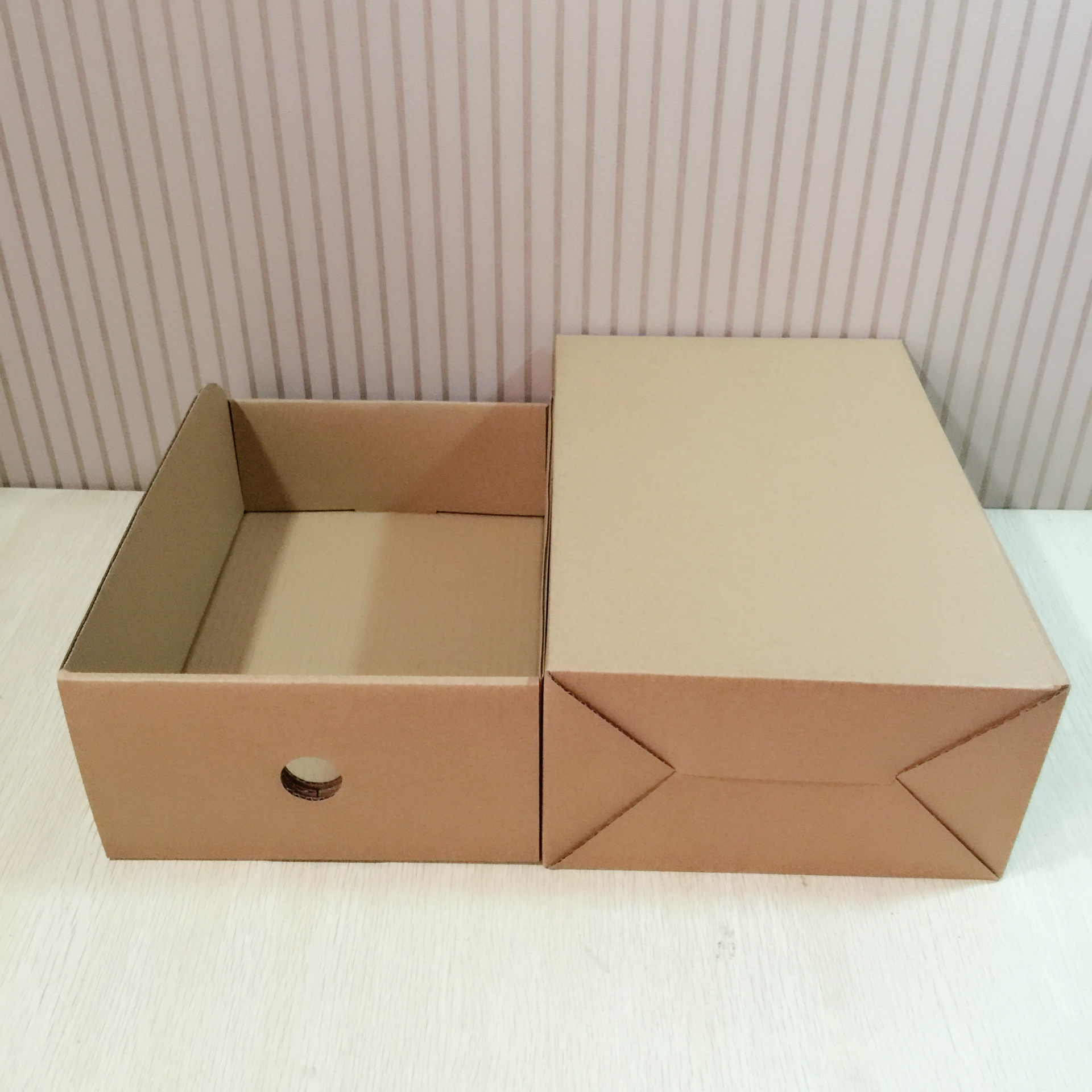 宜家纸盒抽屉盒车载收纳盒男女鞋盒抽拉式礼品盒包装盒