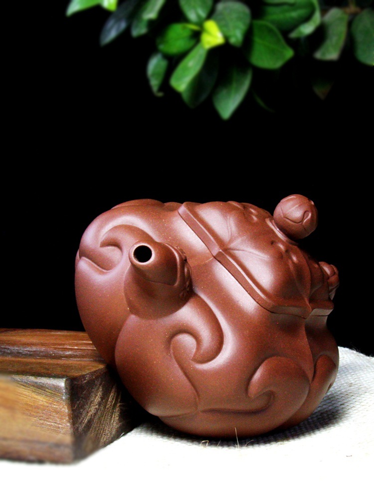 宜兴紫砂壶 玩砂人 工艺师钱文英 全手工龙头如意特价批发