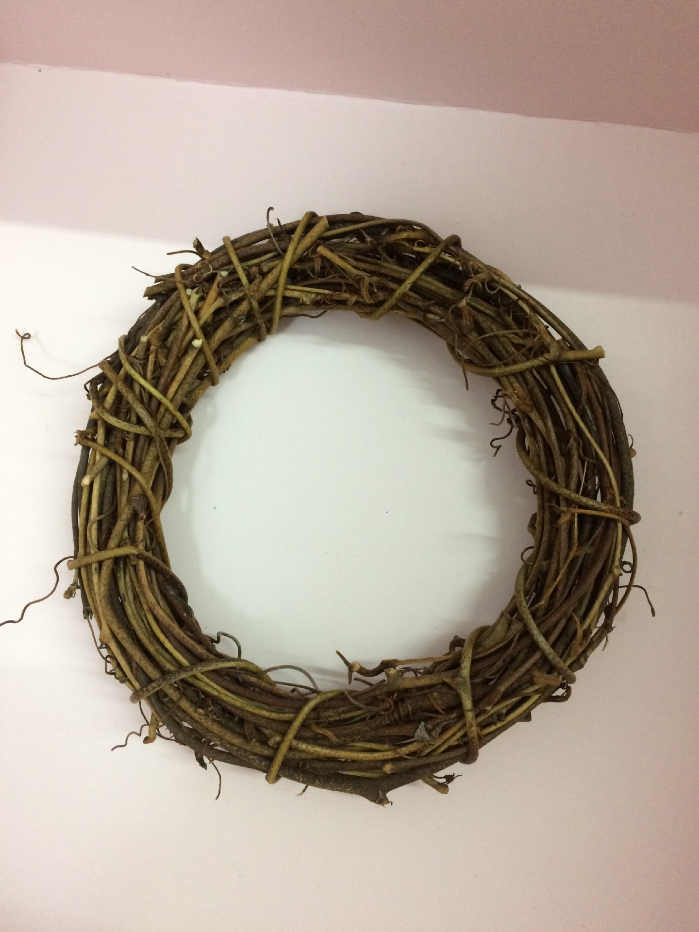 手编藤环小花环圣诞花环永生花车挂花环小号10cm11cm直径材料批发