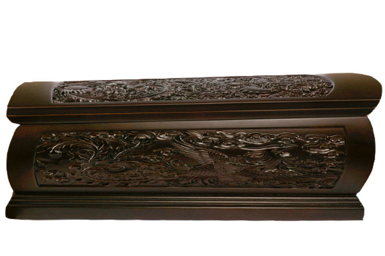 供应 精品实木精雕龙凤棺材风水棺材殡葬用品随葬陪葬
