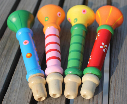 厂家直销 木制儿童小喇叭玩具 木质吹奏口哨乐器 婴幼儿益智早教