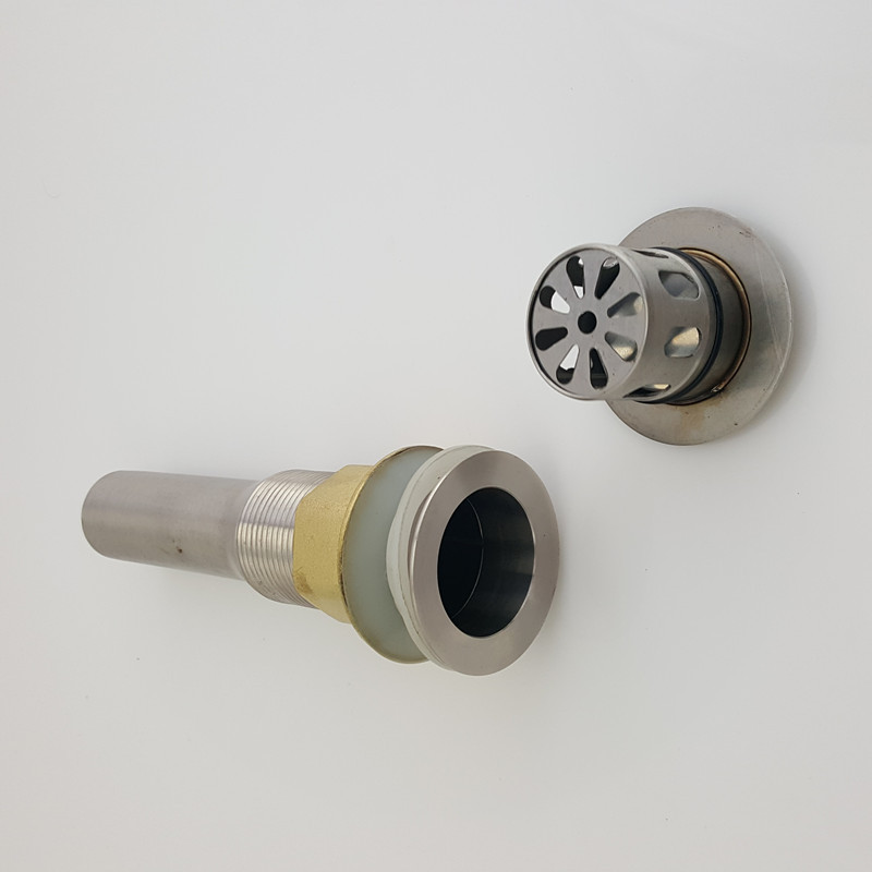 浴室柜洗手盆龙头下水 不锈钢下水器 翻版弹跳下水器厂家