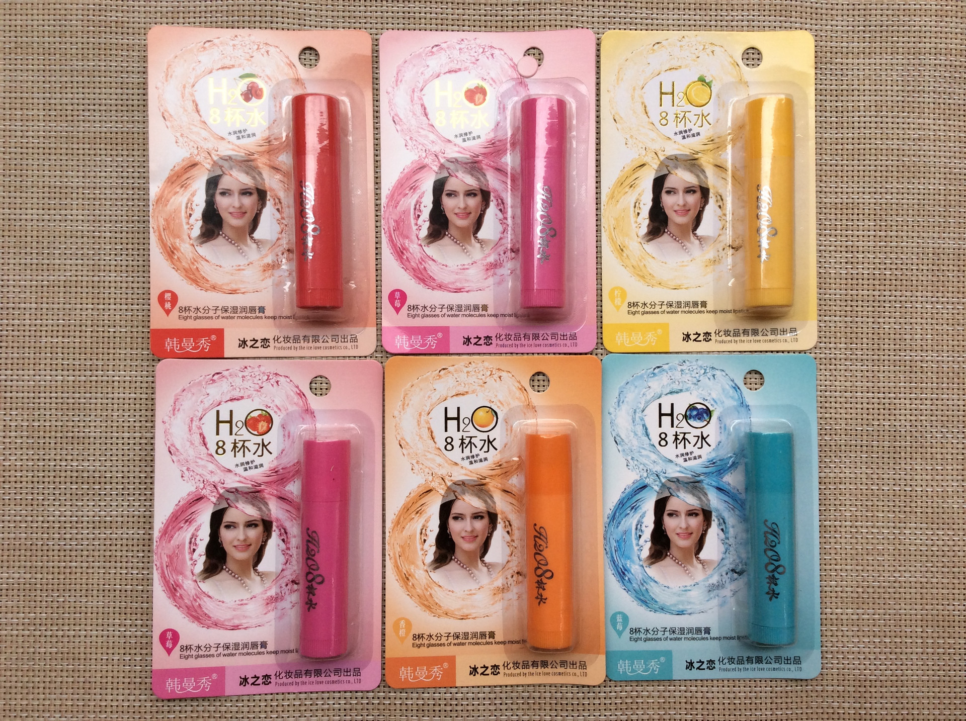 厂家直销唇膏批发韩曼秀8杯水润唇膏 保湿