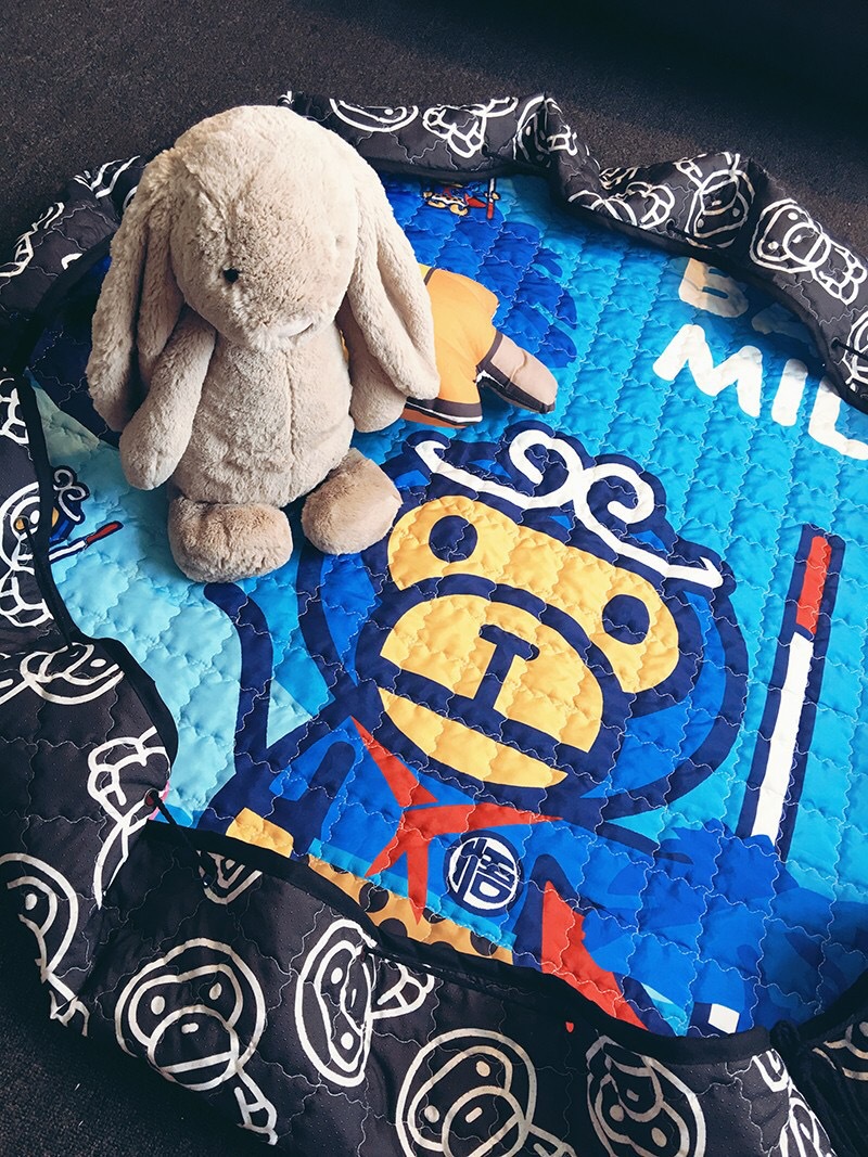 ins爆款正版milo收纳 卡通猴子圆形地垫郊游儿童爬爬玩具垫微信