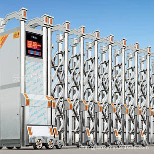 批发不锈钢电动伸缩门无轨庭院学校防盗门电