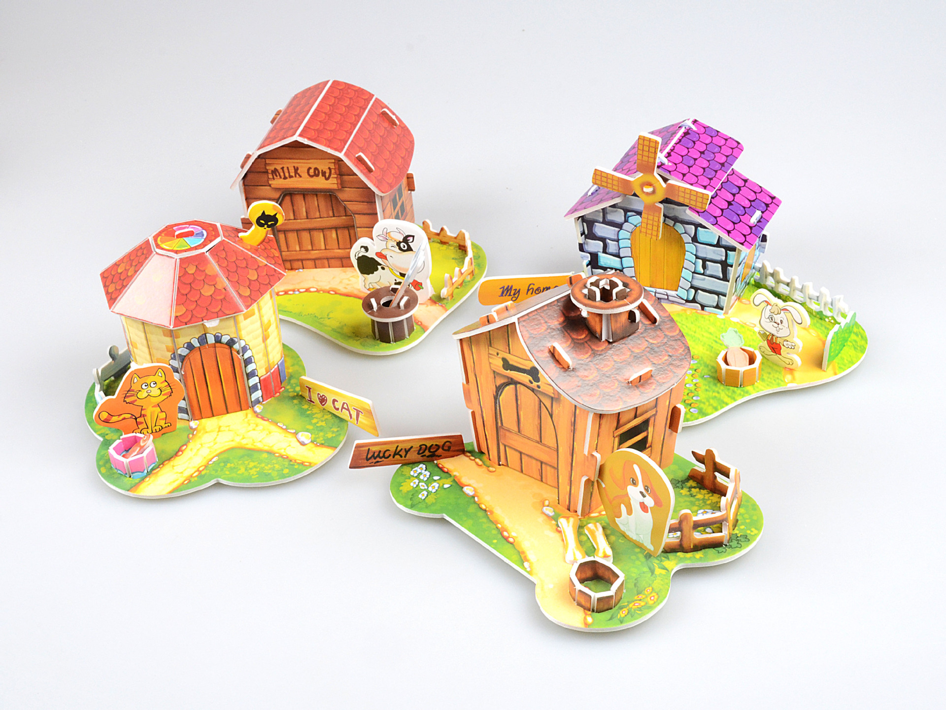 3d立体纸拼图 diy儿童智力玩具批发 泡沫3d拼图 儿童手工牧场系列