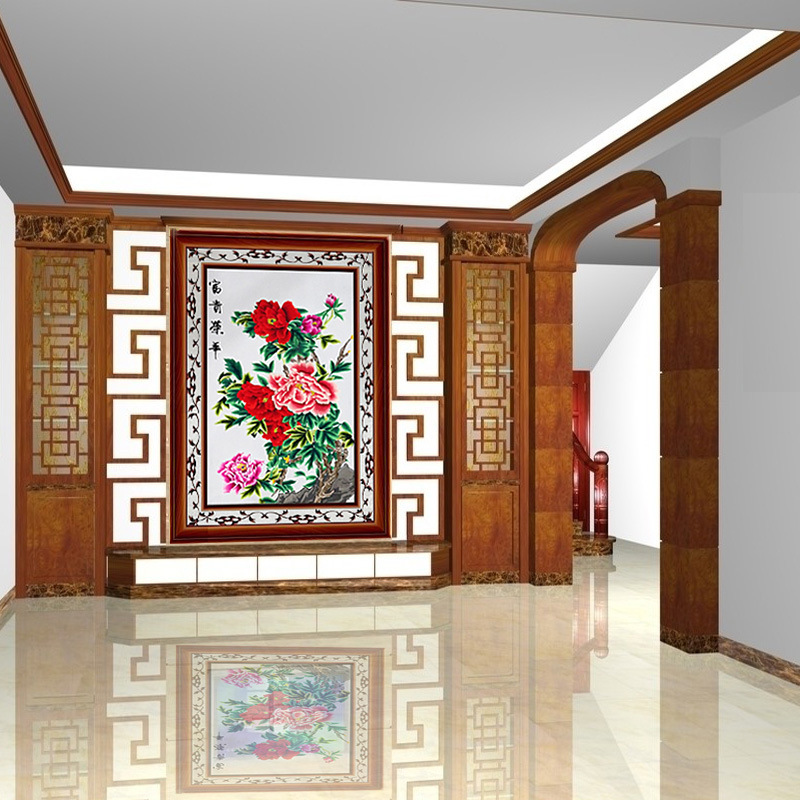 特价包邮 汴绣工艺字画紫花荣华富贵 拼搏成功客厅居室装饰画批发