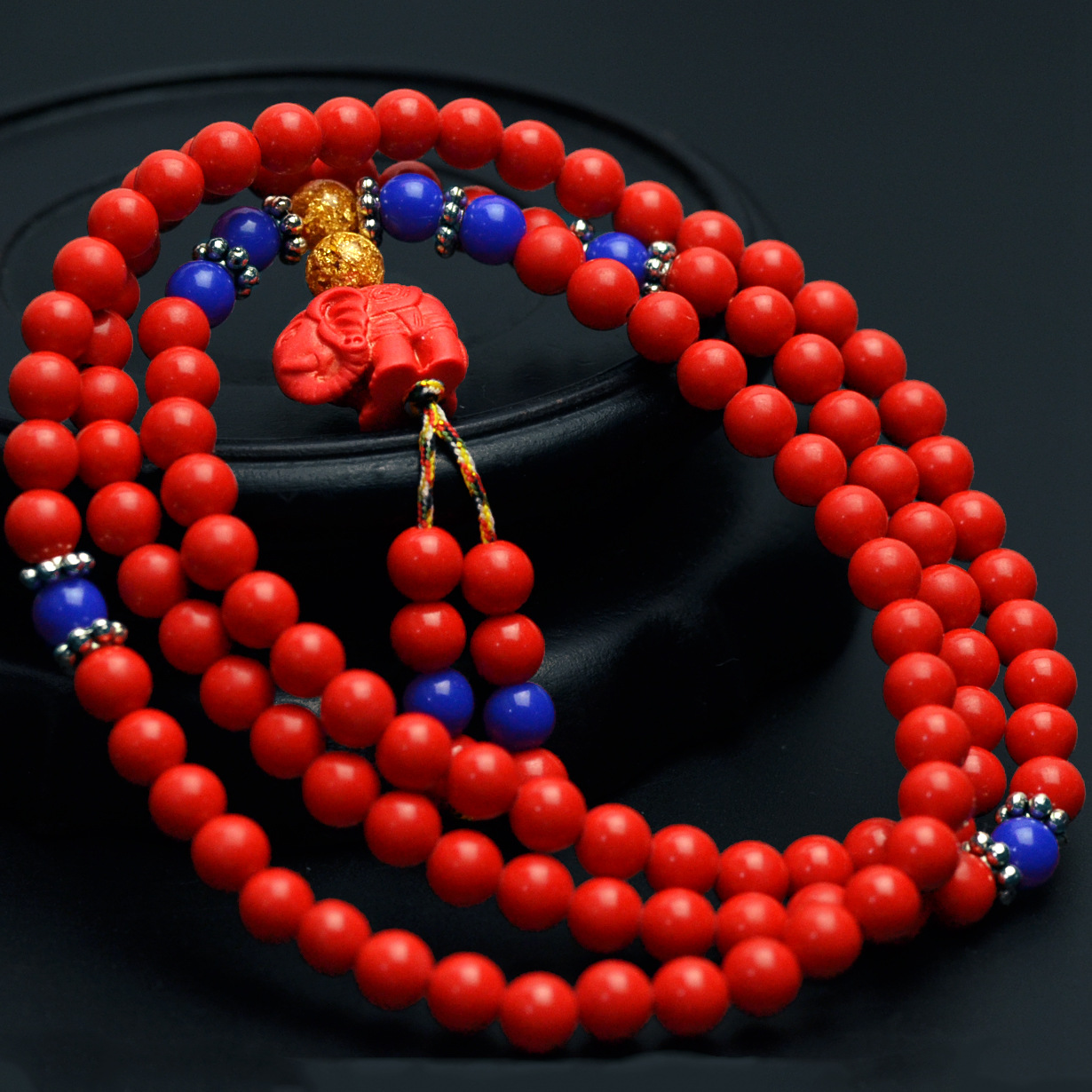 朱砂佛珠手饰 珠径6mm朱砂手链 天然朱砂手串 台湾朱砂时尚饰品