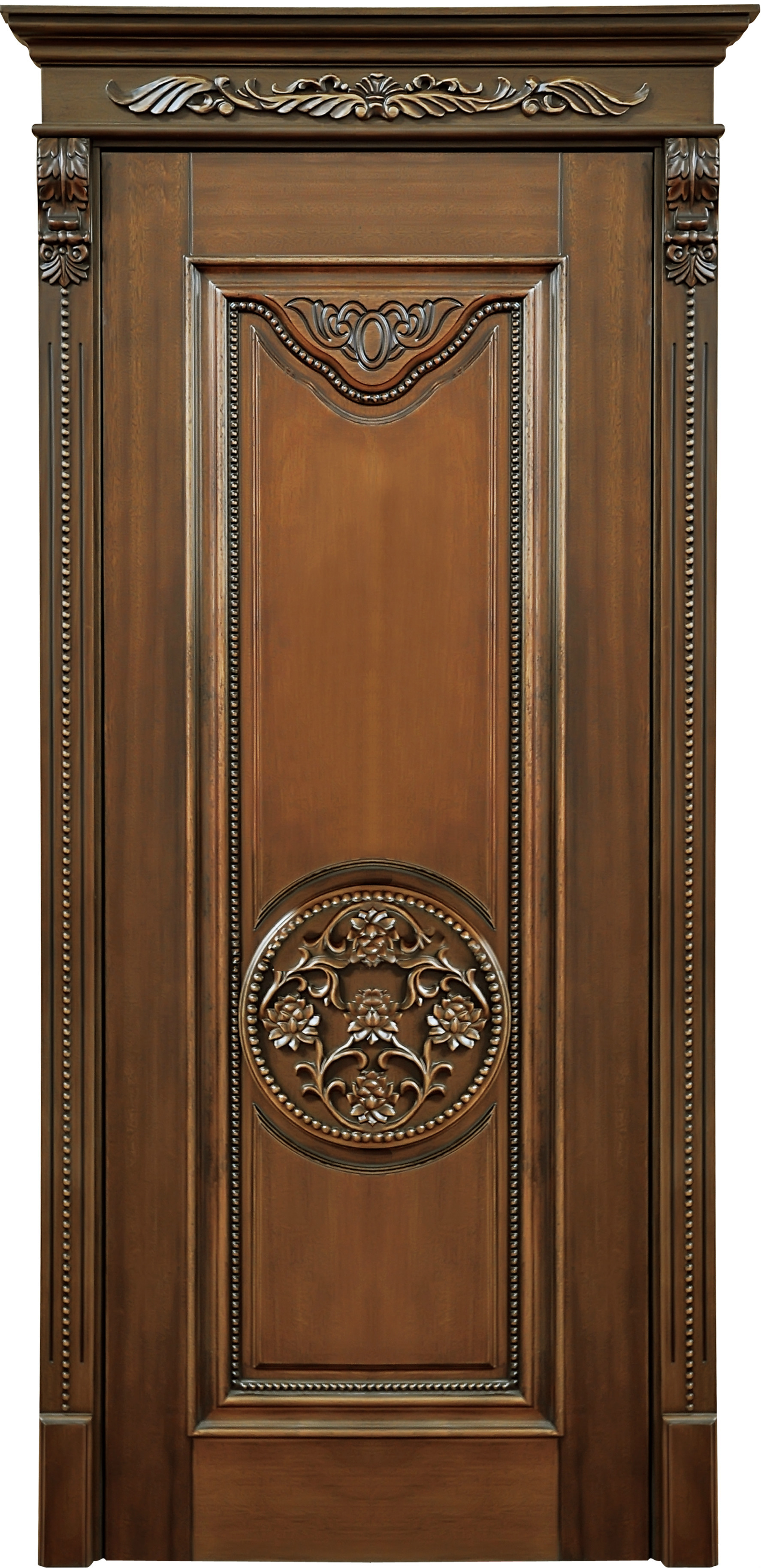 定制入户门室内门 原木实木 红橡胡桃樱桃花梨水曲柳 双开 半封闭