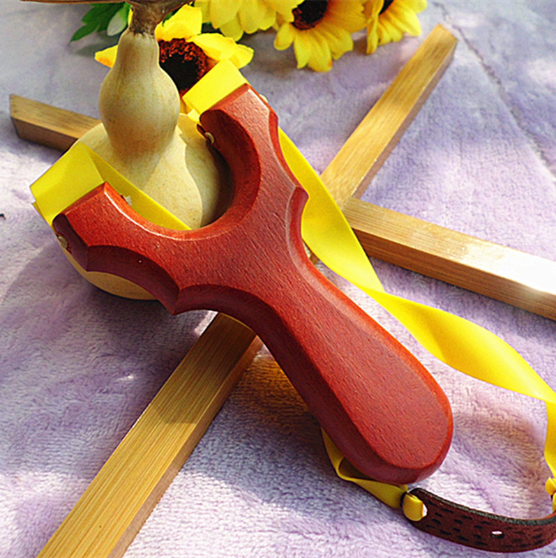 福根户外木质玩具 怀旧儿童弹弓架 红榉木上漆弹弓货源 批发