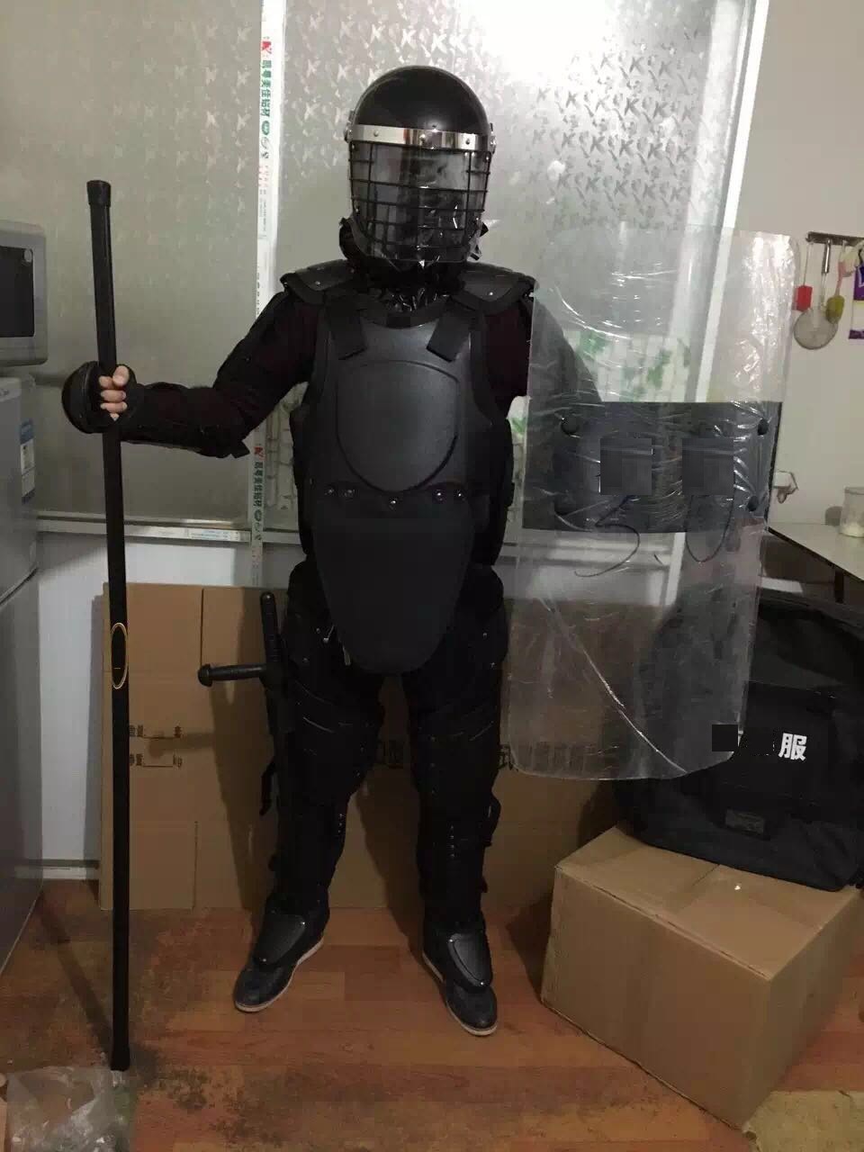 厂家直销防暴服 防暴盔甲 黑色阻燃硬质防暴防护装备有检测报告