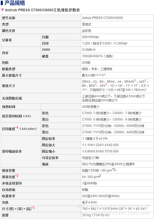 柯美复合机c7000彩色生产型数码打印机二手高速厚纸复印机批发