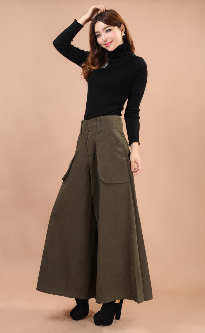 2016春秋气质高腰九分阔腿裤甩裤裙裤休闲时尚女裤大码宽脚