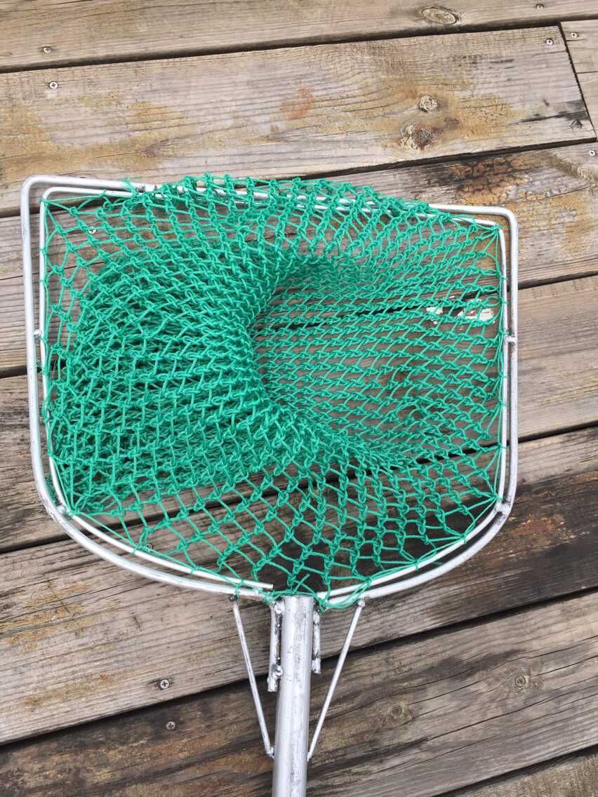 厂家直销铁把抄网木把抄网网兜捞鱼网手工编织网兜镀锌铁把抄网