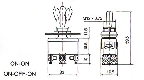 厂家6脚 钮子开关 摇杆开关 摇头开关 双边复位223 钮子开关